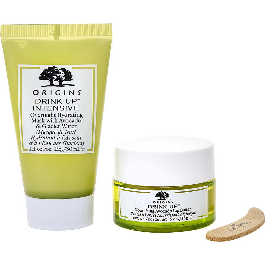 Avo-Amazing Set: Drink Up Intensive Overnight Hydrating Mask With Avocado & Swiss Glacier Water 30ml + Drink Up Nourishing Avocado Lip Butter 15ml + Lip Spatula - detoks.ca