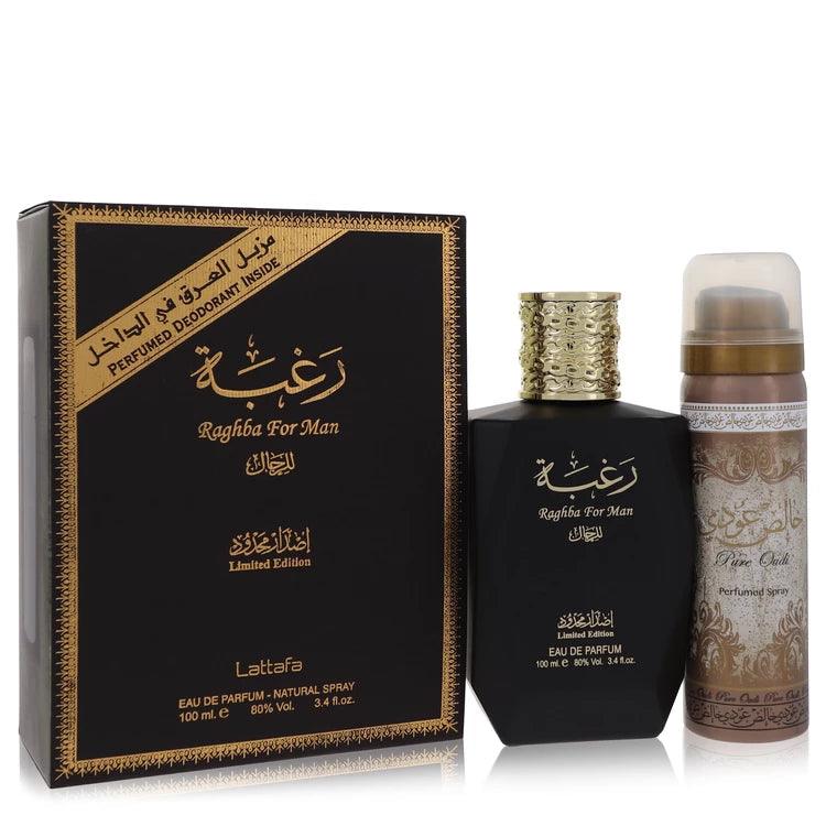 Lattafa Raghba Man Eau De Parfum Spray plus 1.7 oz Deodorant Spray By Lattafa - detoks.ca