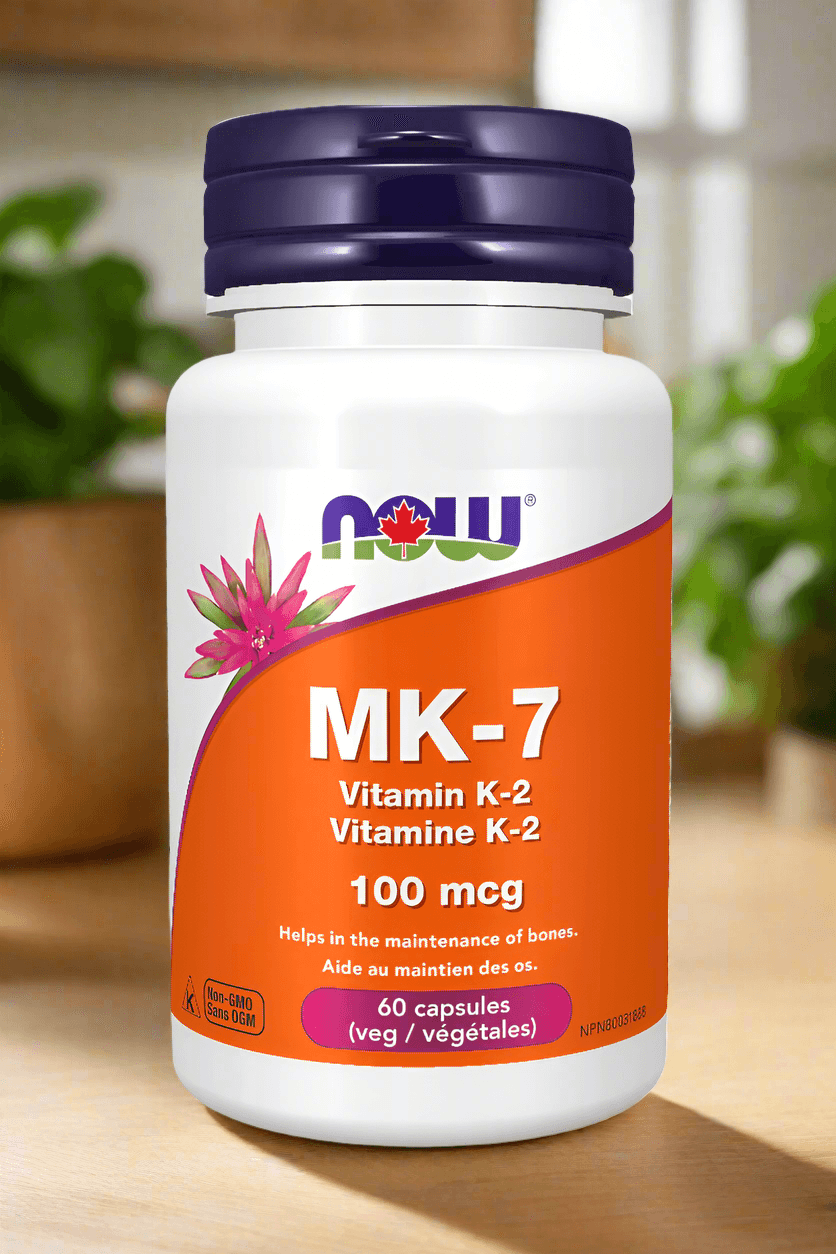 NOW Foods MK-7 Vitamin K-2 100mcg, 60 Veggie Caps - detoks.ca